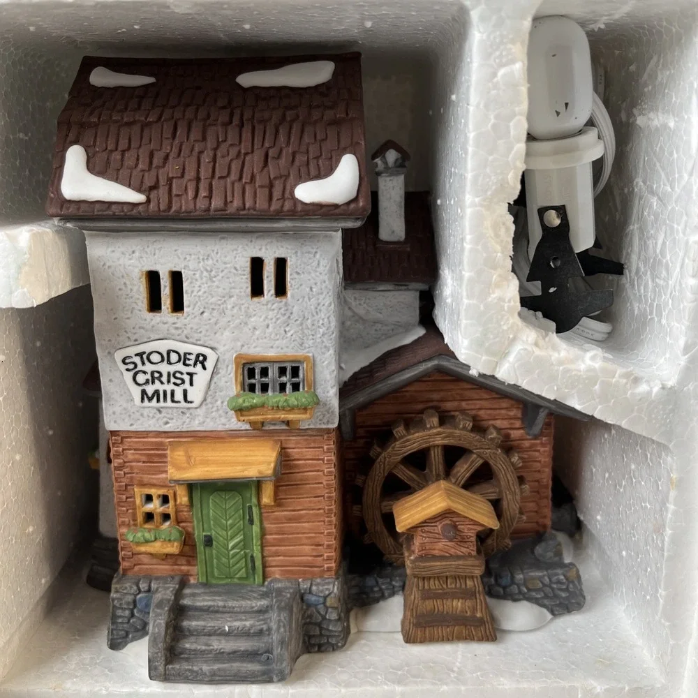Vtg 1988 Dept 56 Alpine Village Series Stoder Grist Mill #5953 Heritage Village